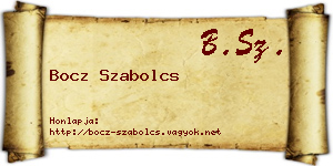 Bocz Szabolcs névjegykártya
